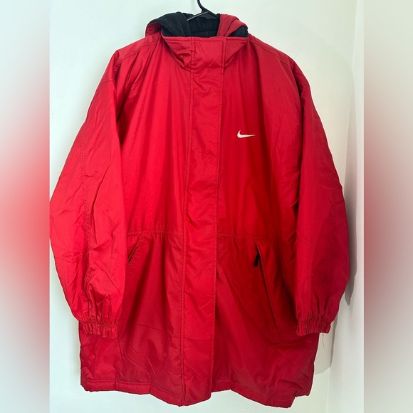 Nike Coat With Hooded Fleece Removable Vest Red/Black Size XL (16-18) - Picture 1 of 12
